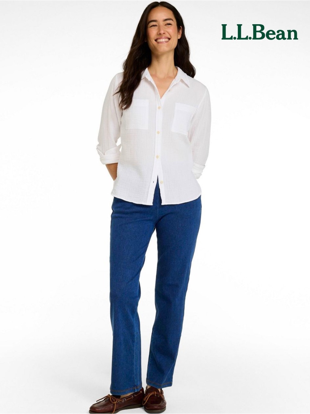 NWT L.L. Bean Perfect Fit Straight Leg Denim Pant